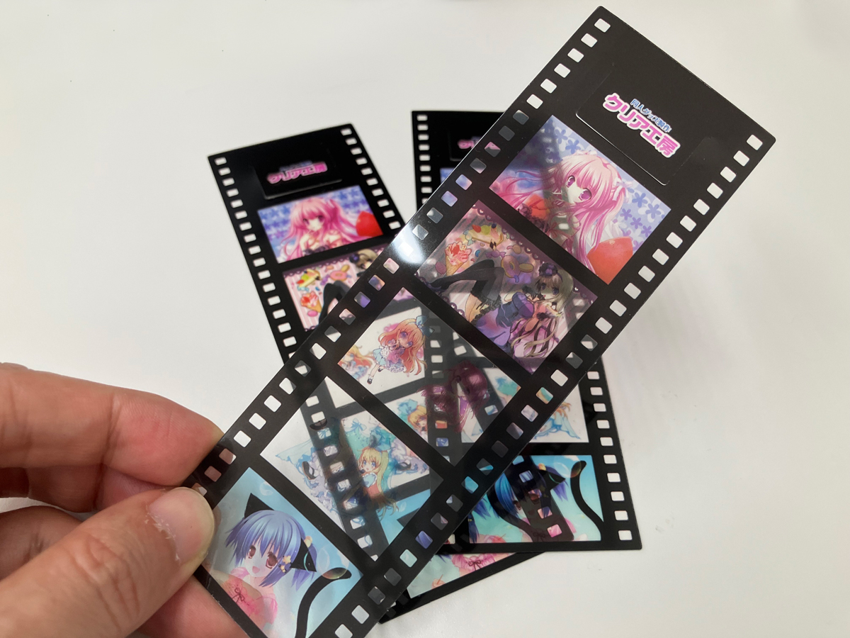 映画フィルム風クリアしおり 仕様